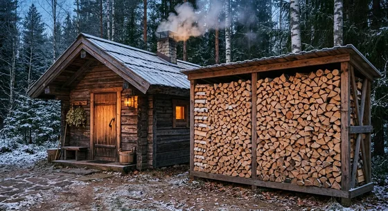 Укладка дров в Фосфоритном, улица Зелёная, 9